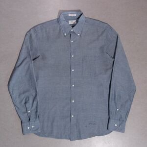 Gant Rugger Selvedge Madras Lightweight Blue Cotton Button Down Shirt Men Medium